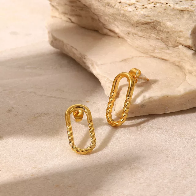 Oval Twisted Earrings