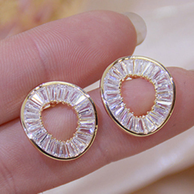 White Sparkle CZ Stud Earrings