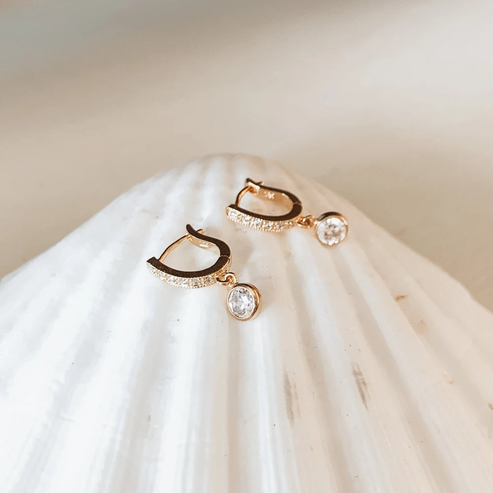 Little Dew Drops CZ Huggies Earrings