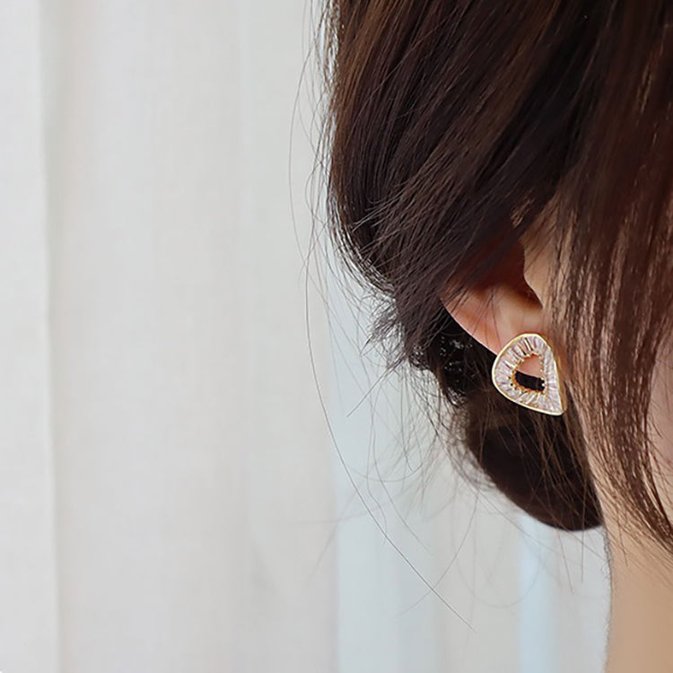 White Sparkle CZ Stud Earrings