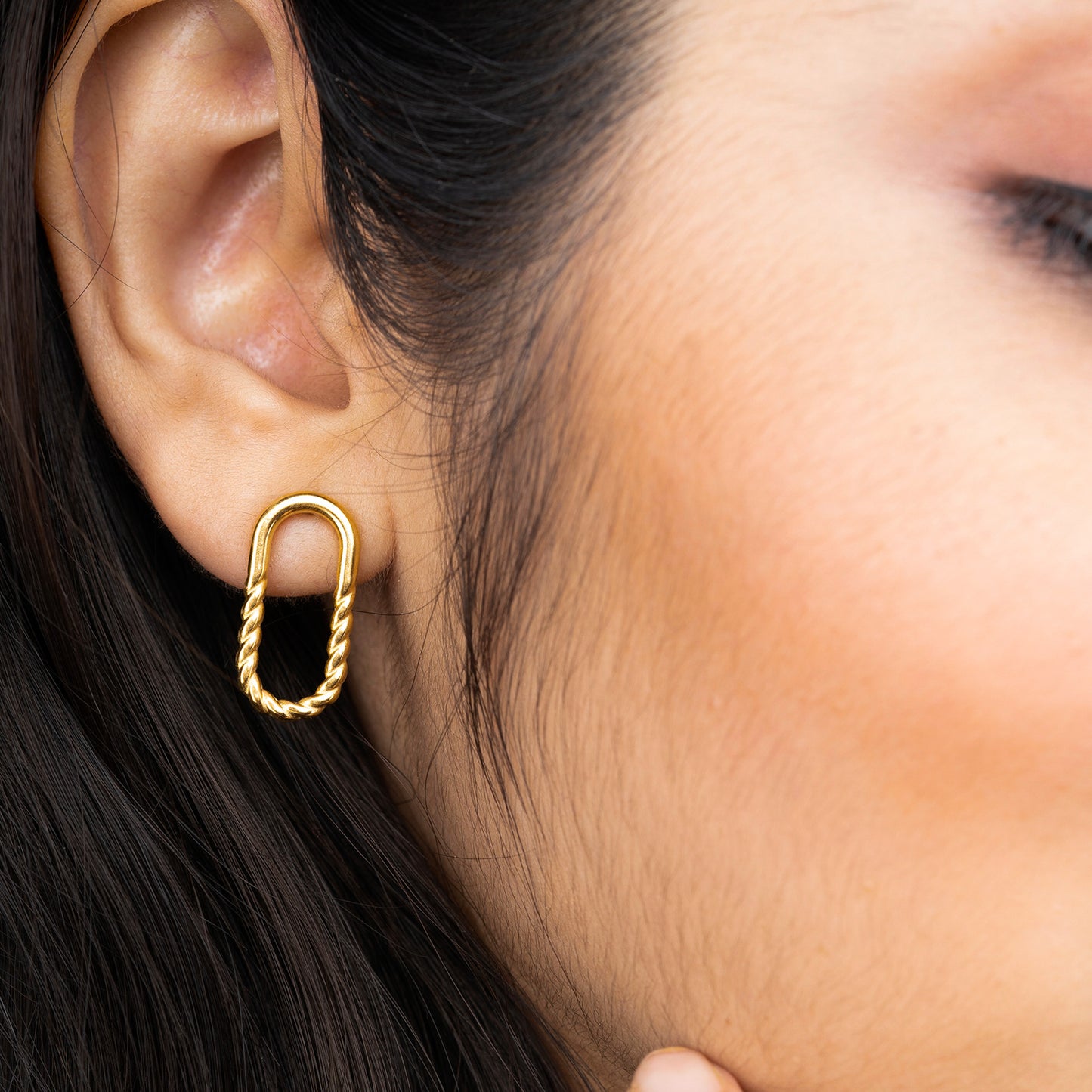 Oval Twisted Earrings