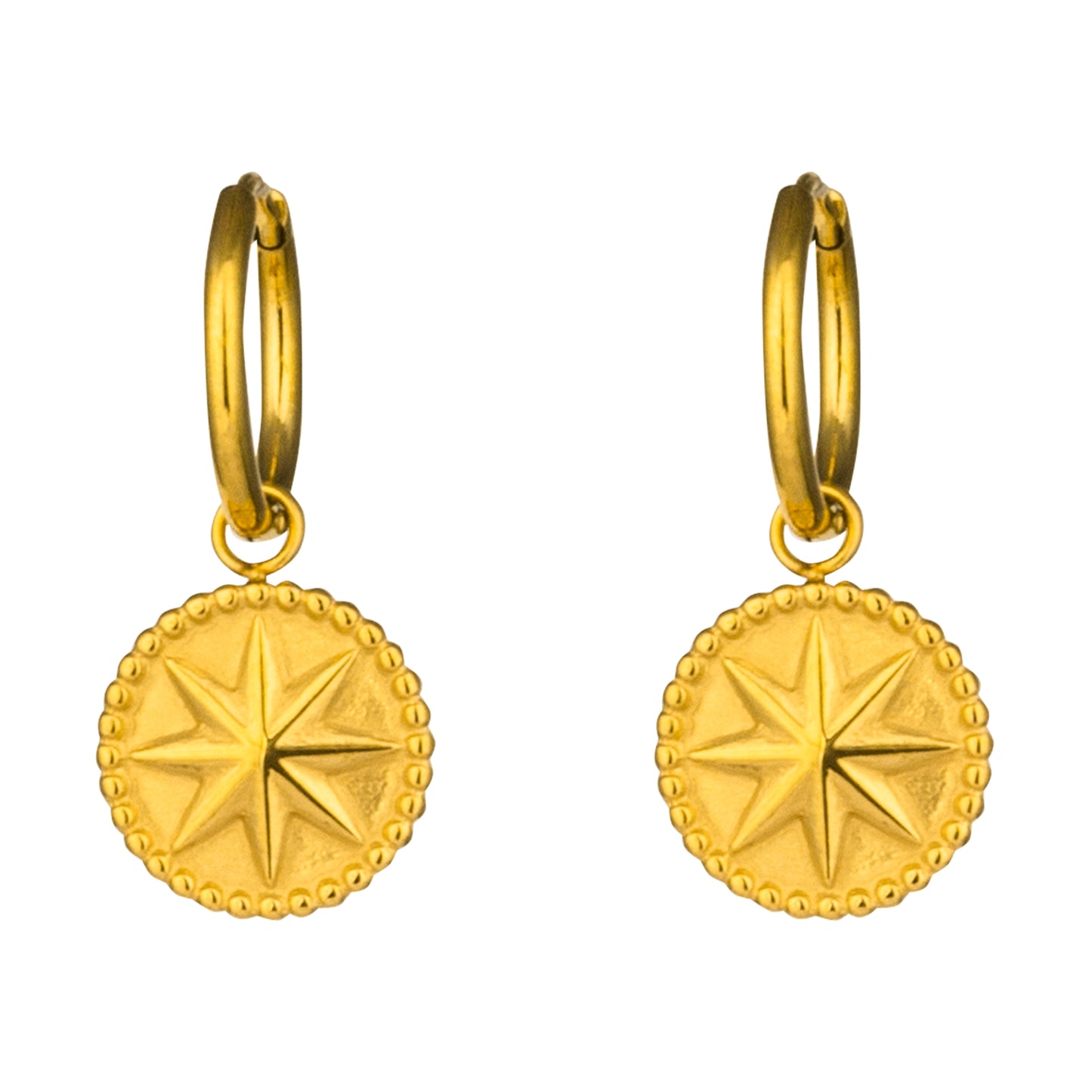 Polar Star Golden Drop Earrings