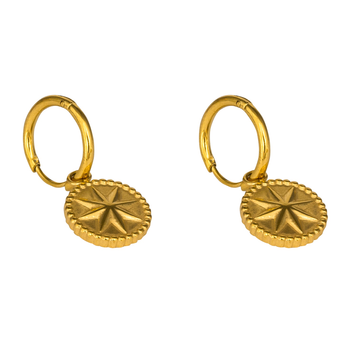 Polar Star Golden Drop Earrings