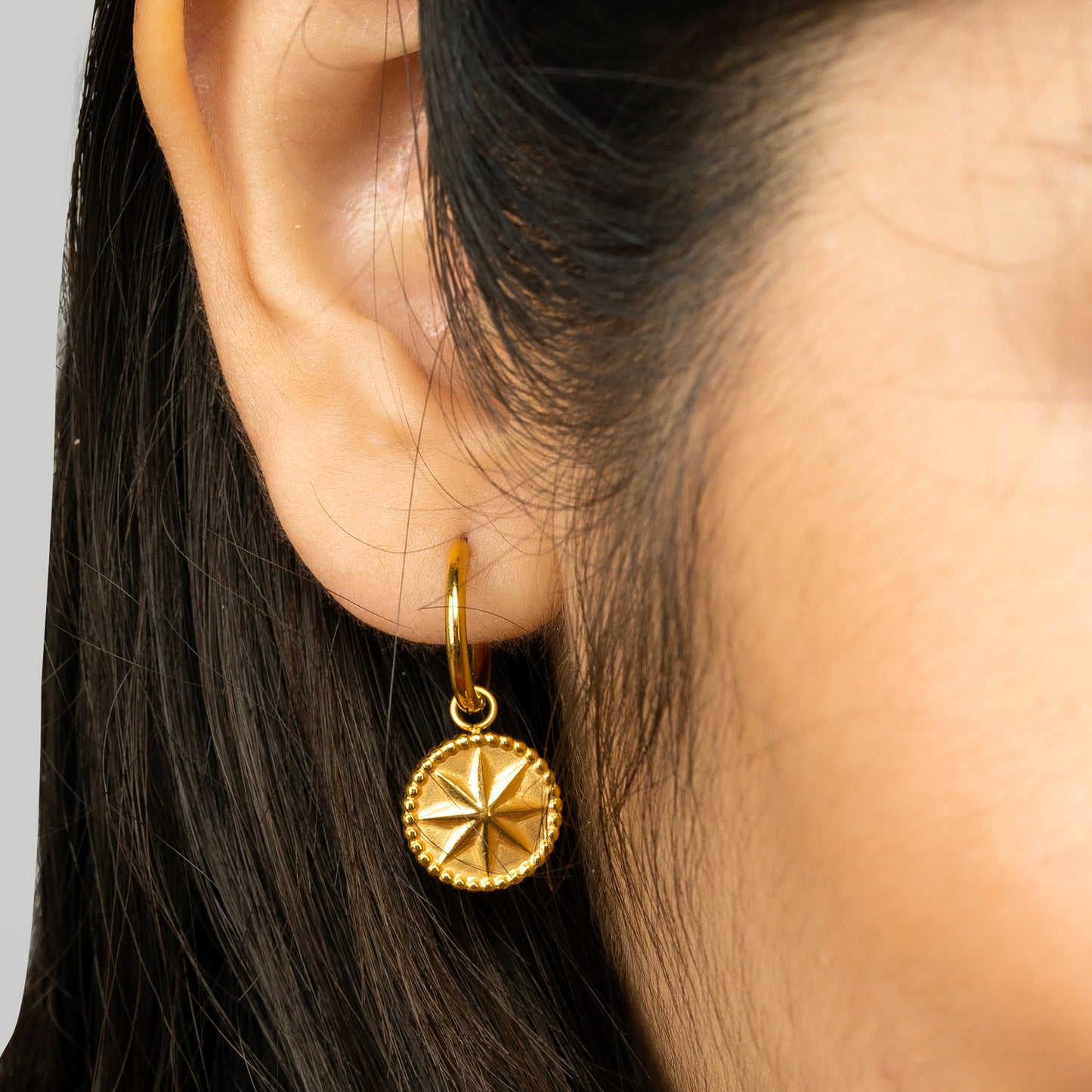 Polar Star Golden Drop Earrings