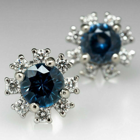 Deep Blue Ocean Stud Earrings