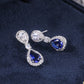 Blue Sapphire CZ Drop Earrings