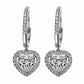 White Heart Drop Huggies Earrings