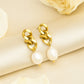 Cuban Chain Earrings with Pearls