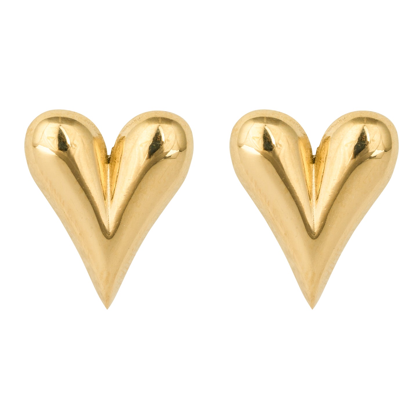 3D Heart Stud Earrings