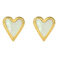 Heart Shape Stud Earrings with White MOP