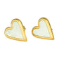 Heart Shape Stud Earrings with White MOP