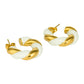 White and Golden Twisted Hoop Earrings