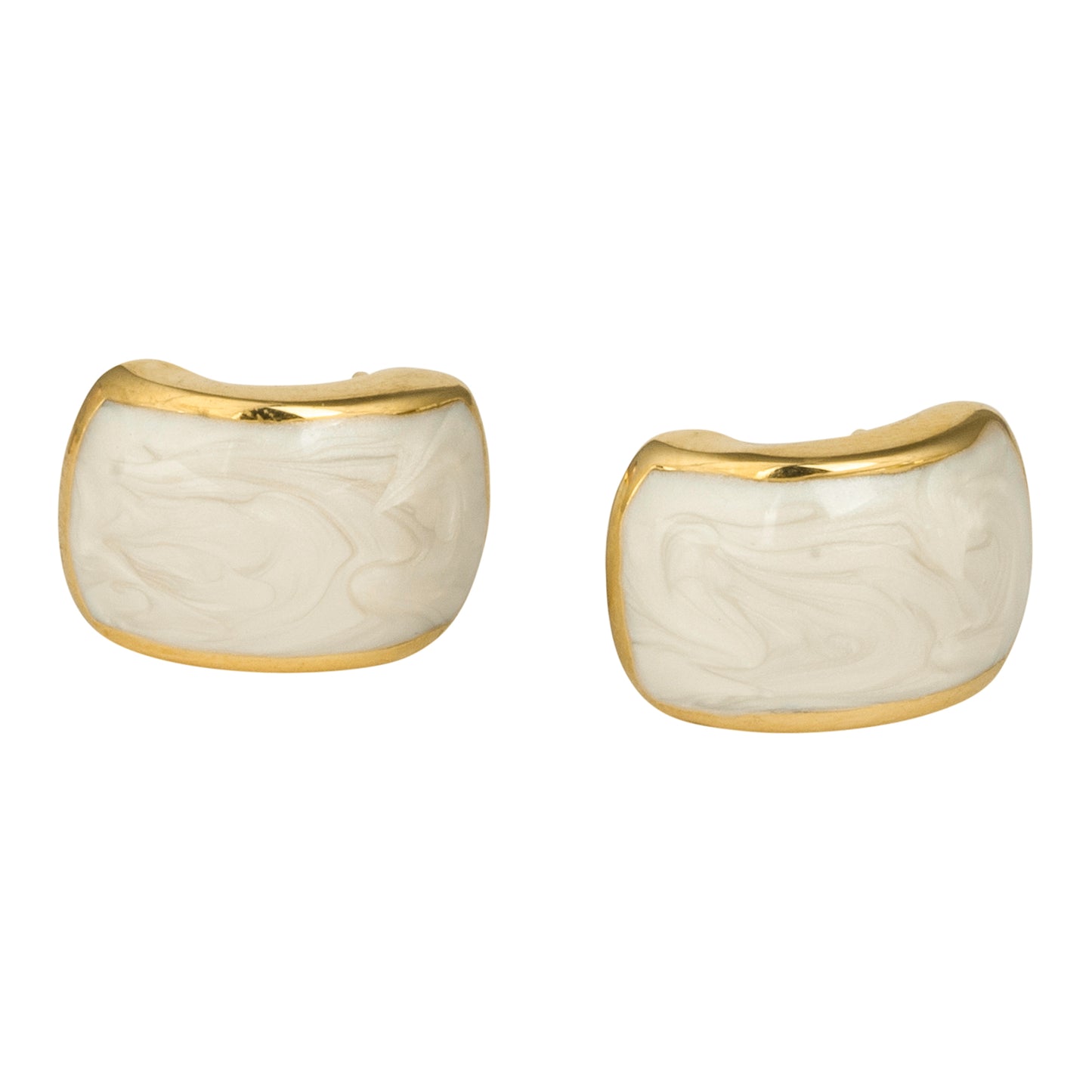 Earrings with White Enamel