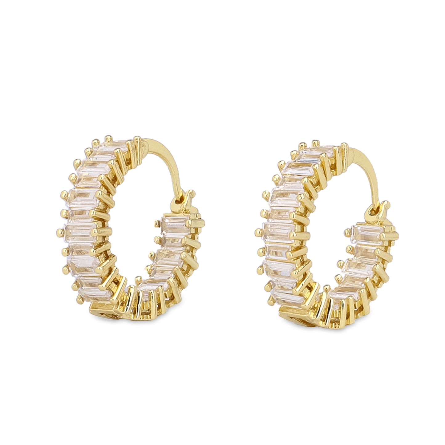 CZ Hoop Earrings (Gold)