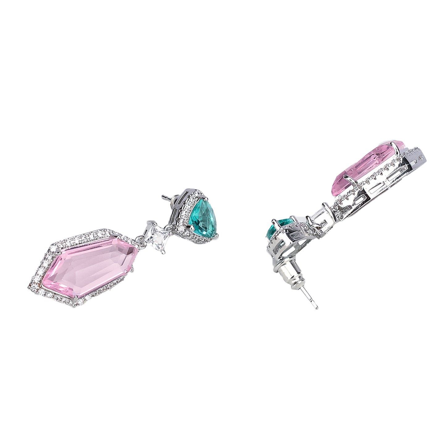 Pink Dreams CZ Dangler Earrings