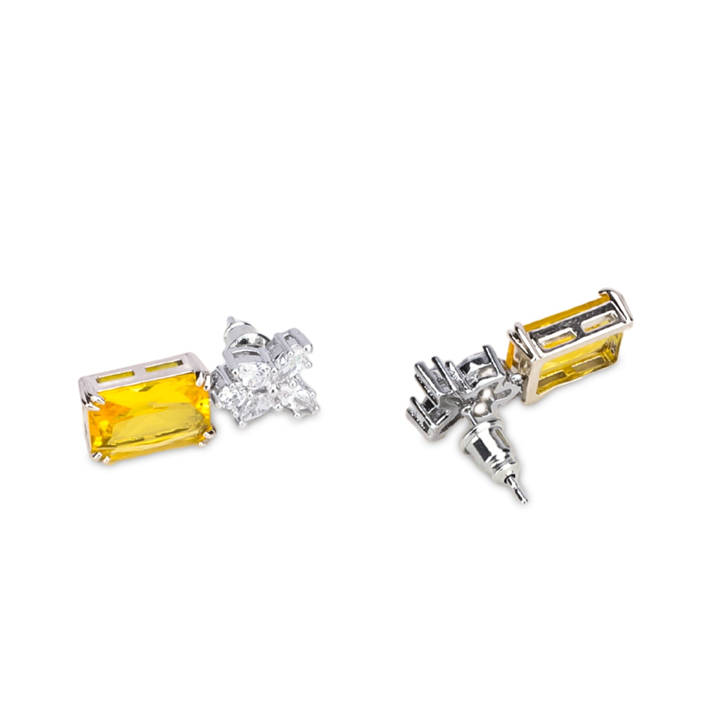 Yellow Stone CZ Drop Earrings