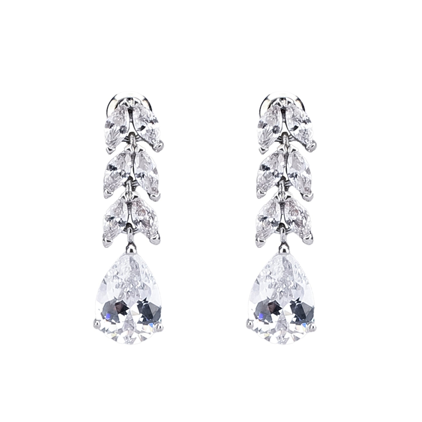 White CZ Dangler Earrings