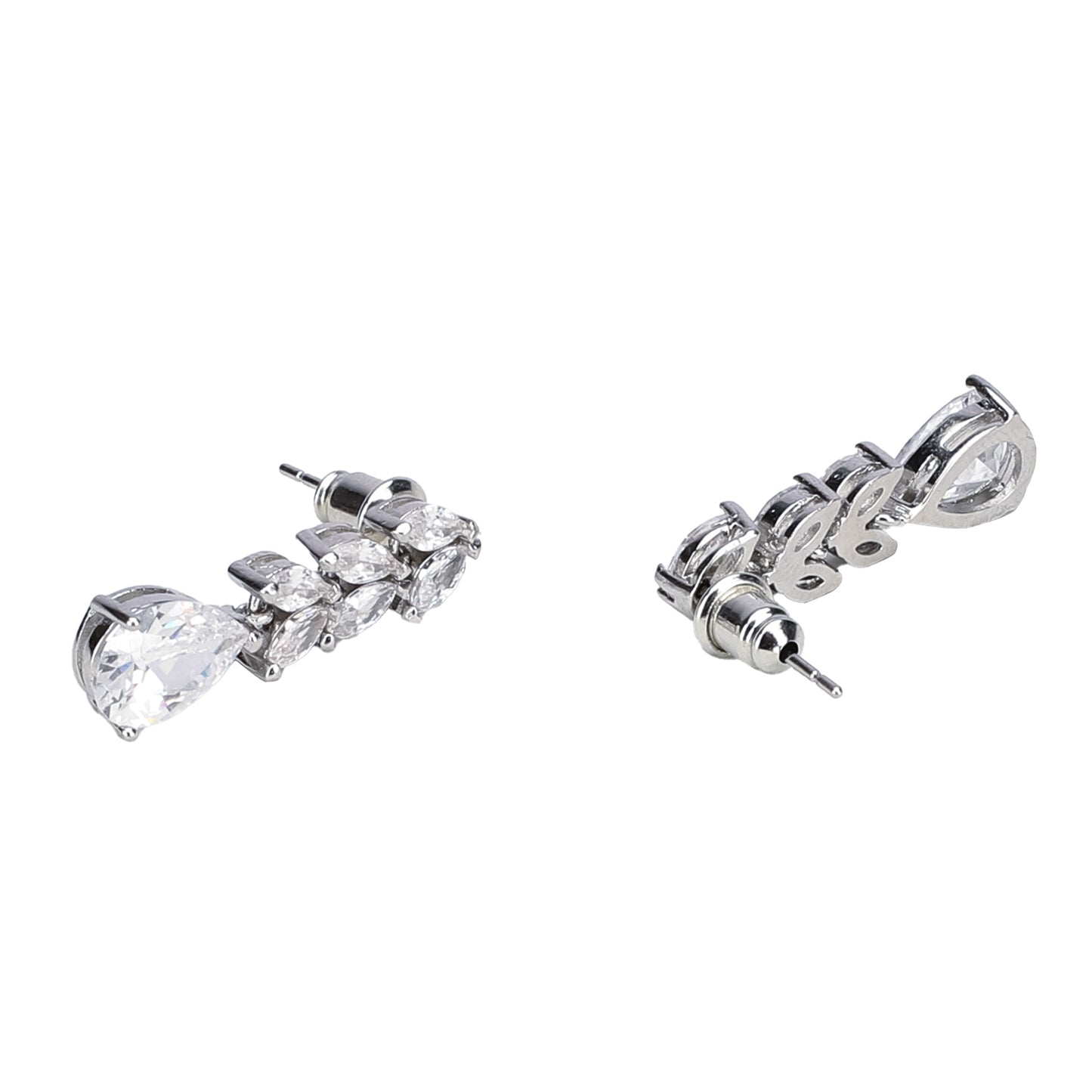 White CZ Dangler Earrings