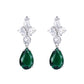 Emerald Green CZ Drop Earrings