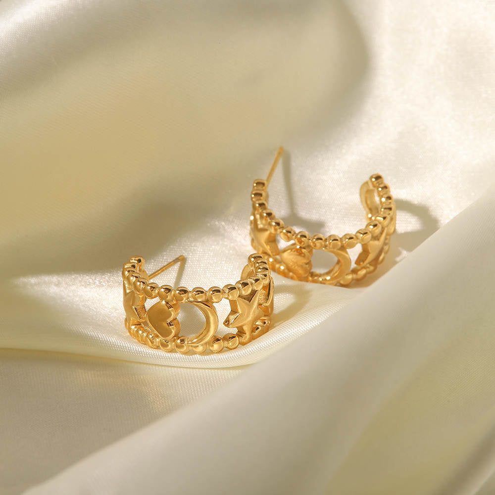 Moon Stars Love Earrings