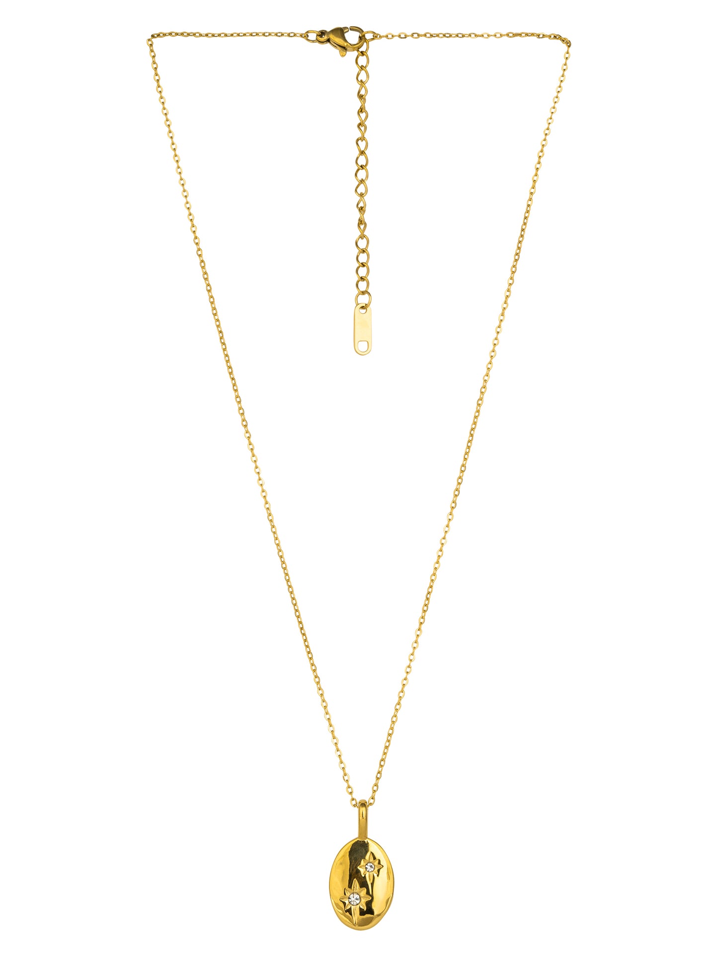 Oval Shape Pendant with Stars