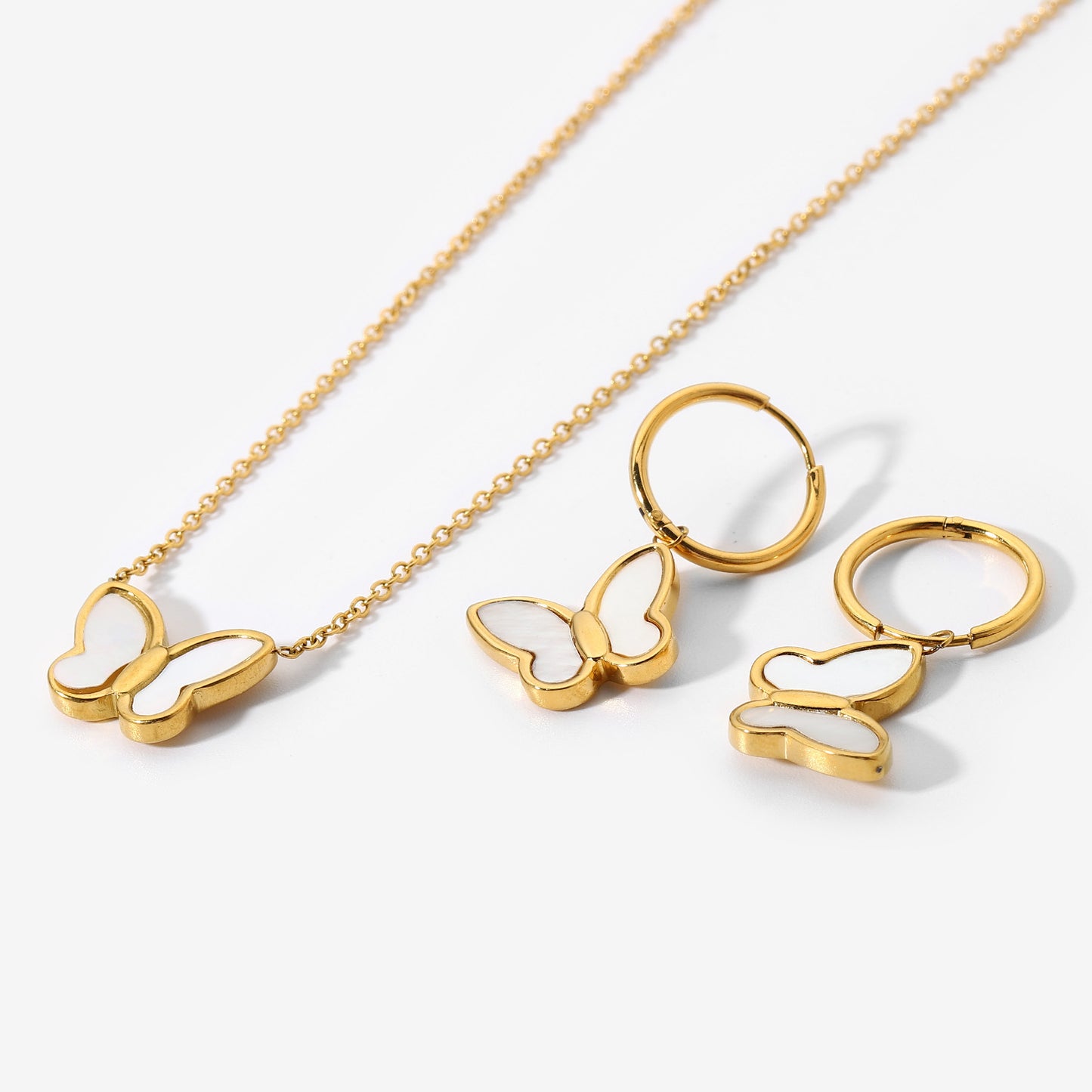 Butterfly Pendant Set with MOP