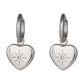 Silver Heart Drop Earrings