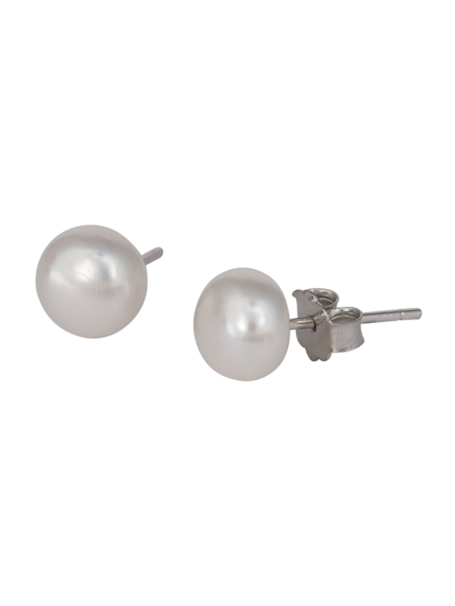 925 Sterling Silver Pearl Studs 6mm