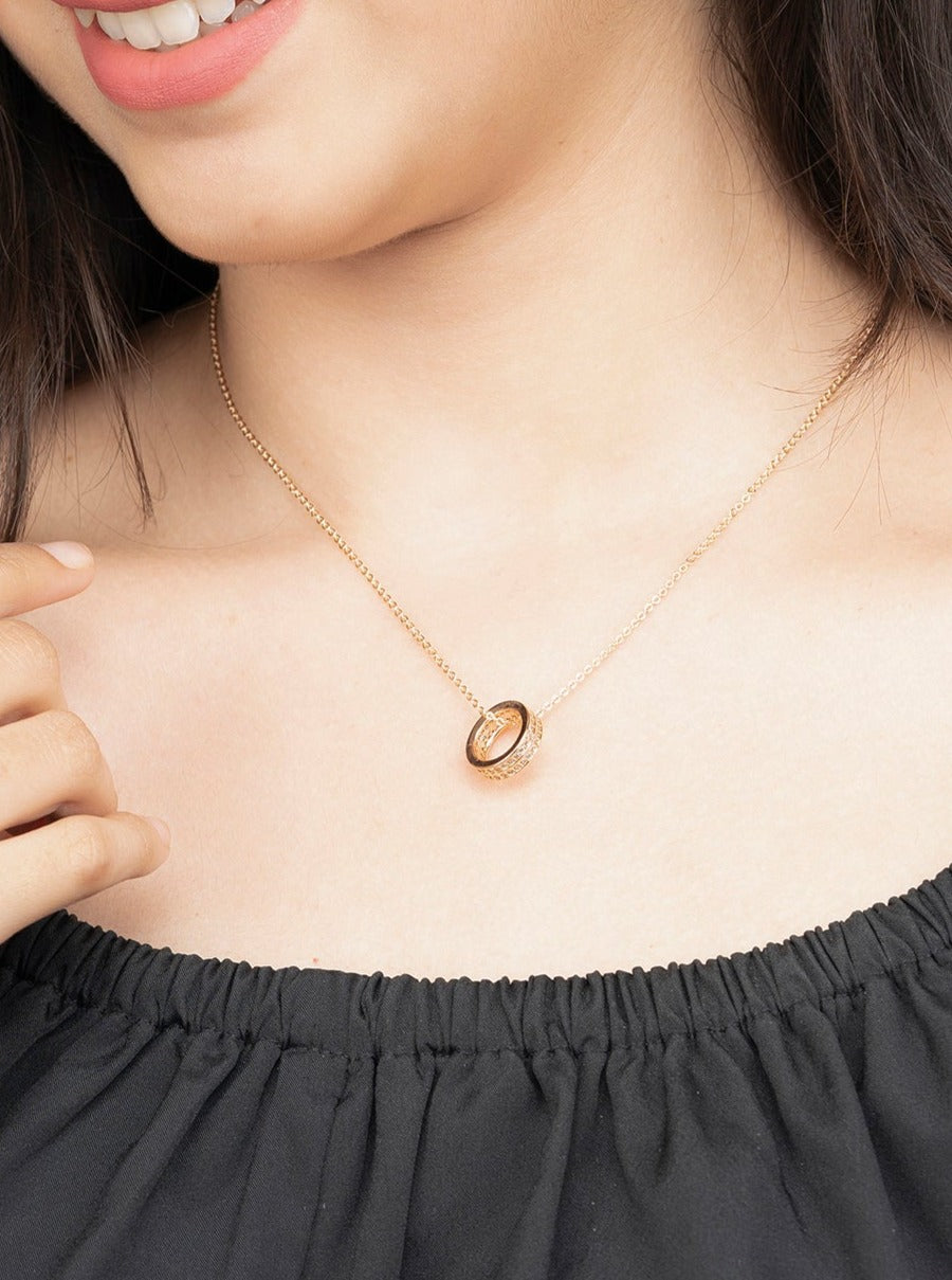 CZ Stone Studded Ring Pendant