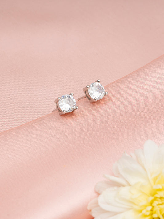 925 Sterling Silver Round Stud Earrings