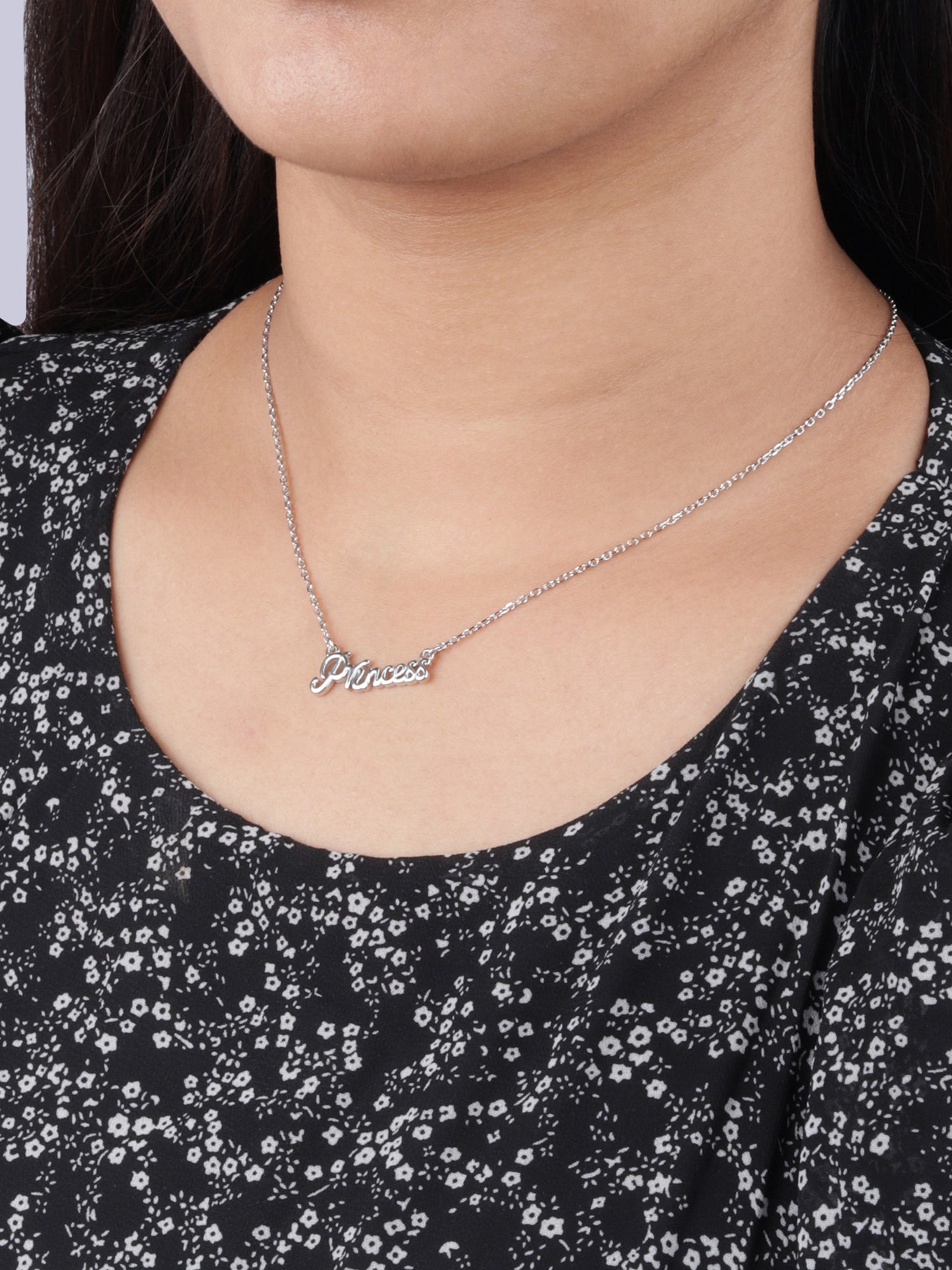 925 Sterling Silver Princess Pendant Necklace
