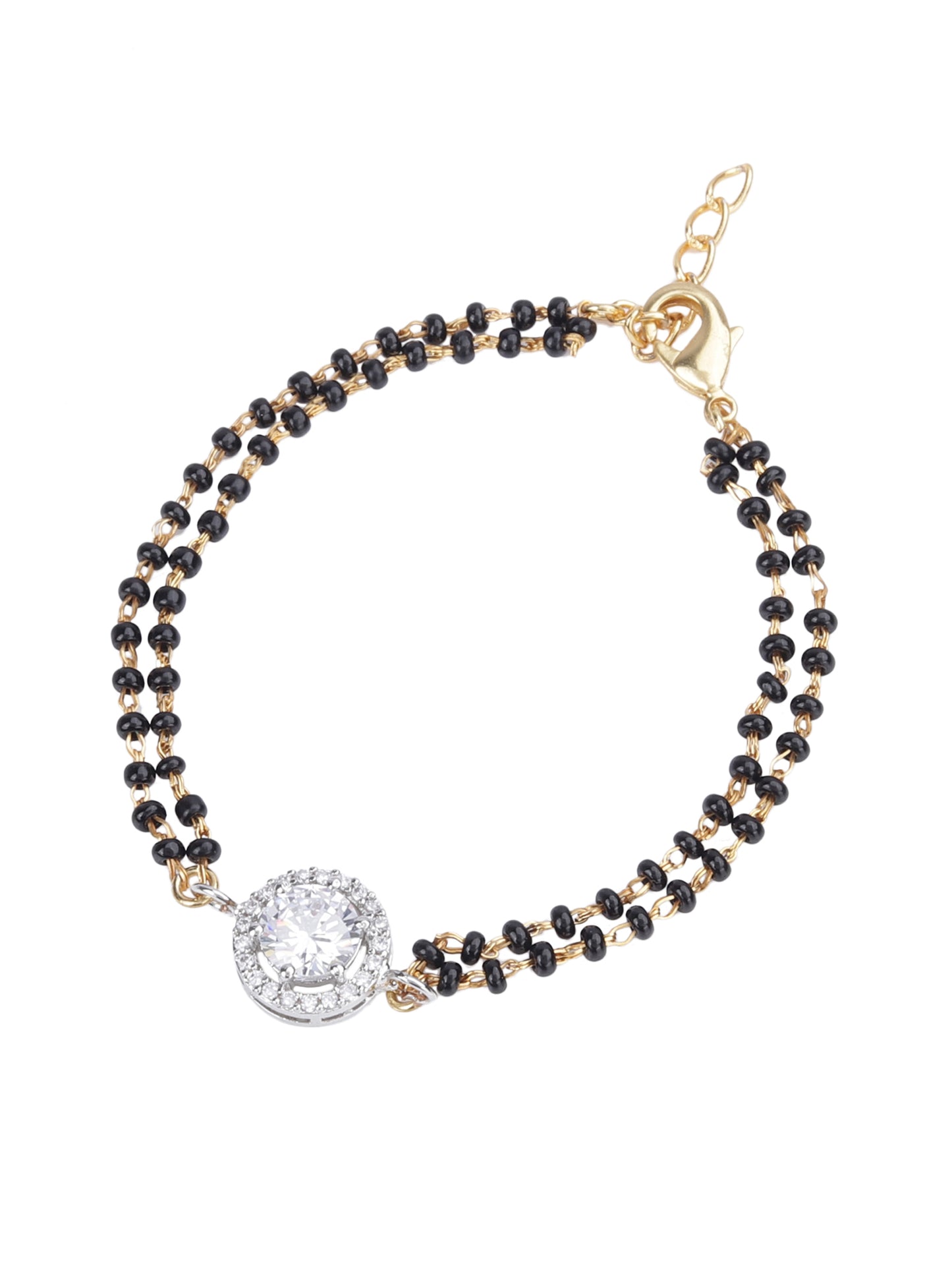 Round Shape Solitaire CZ Mangalsutra Bracelet