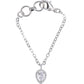 Pear Shape Solitaire CZ Watch Charm (Silver)