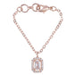 Rectangular Solitaire CZ Watch Charm (Rose Gold)