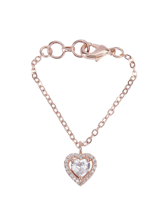 Heart Shape Solitaire CZ Watch Charm (Rose Gold)