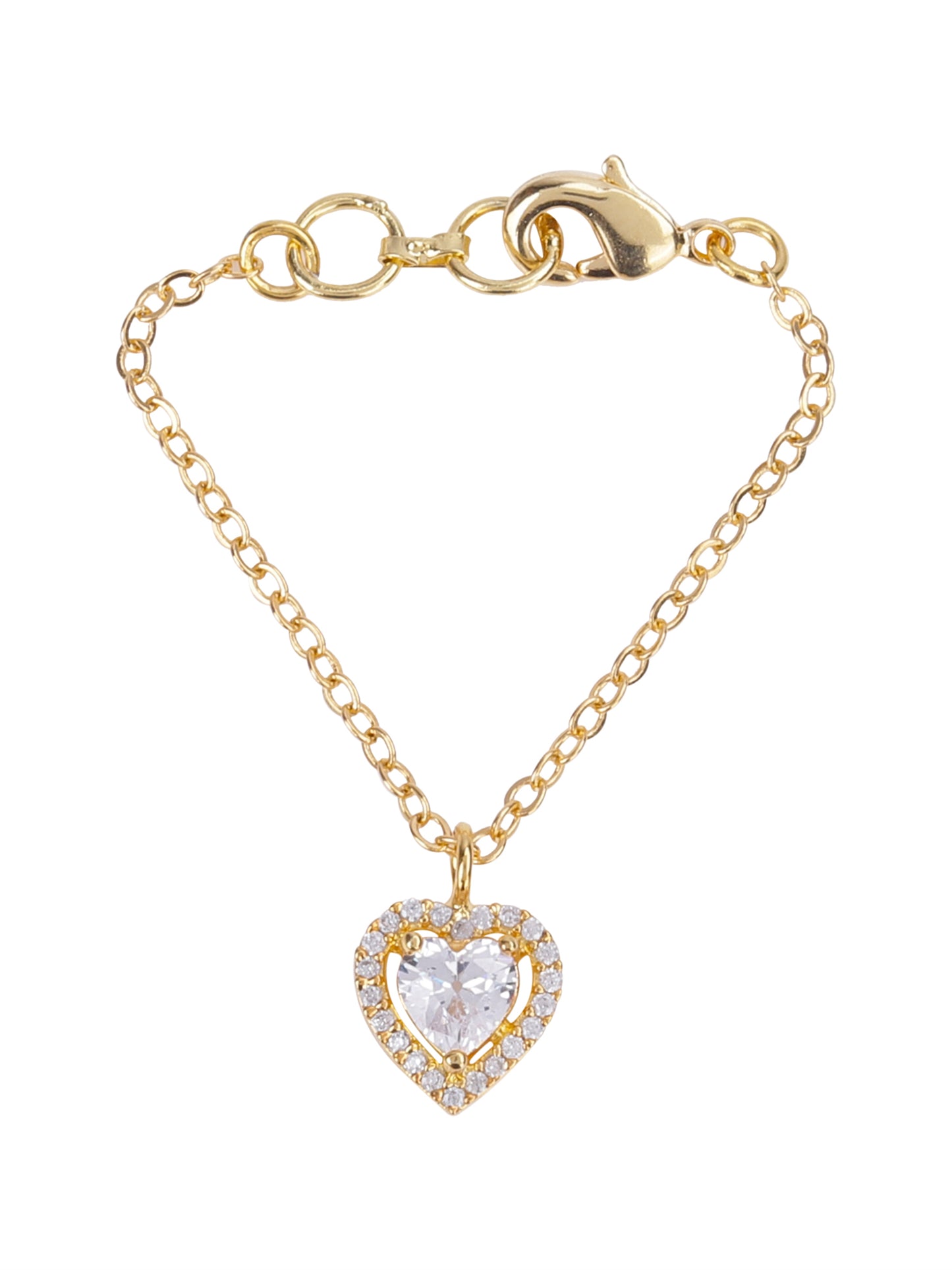 Heart Shape Solitaire CZ Watch Charm (Gold)