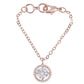 Round Shape Solitaire CZ Watch Charm (Rose Gold)