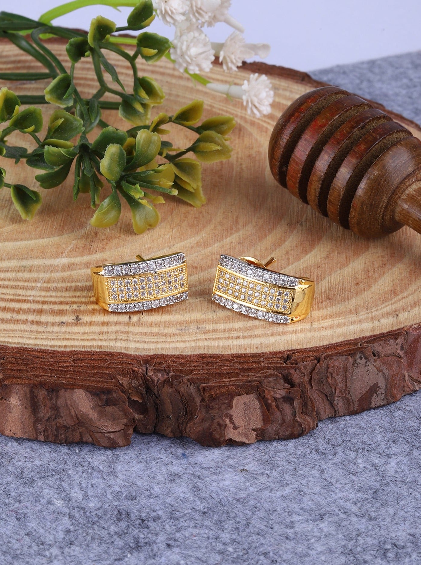 Shining CZ Earrings (Gold)