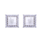 925 Sterling Silver Square Shape CZ Studs