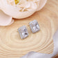 925 Sterling Silver Rectangular CZ Studs