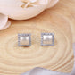 925 Sterling Silver Square Shape CZ Studs
