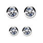 925 Sterling Silver Round Bezel studs Combo 7mm and 5mm