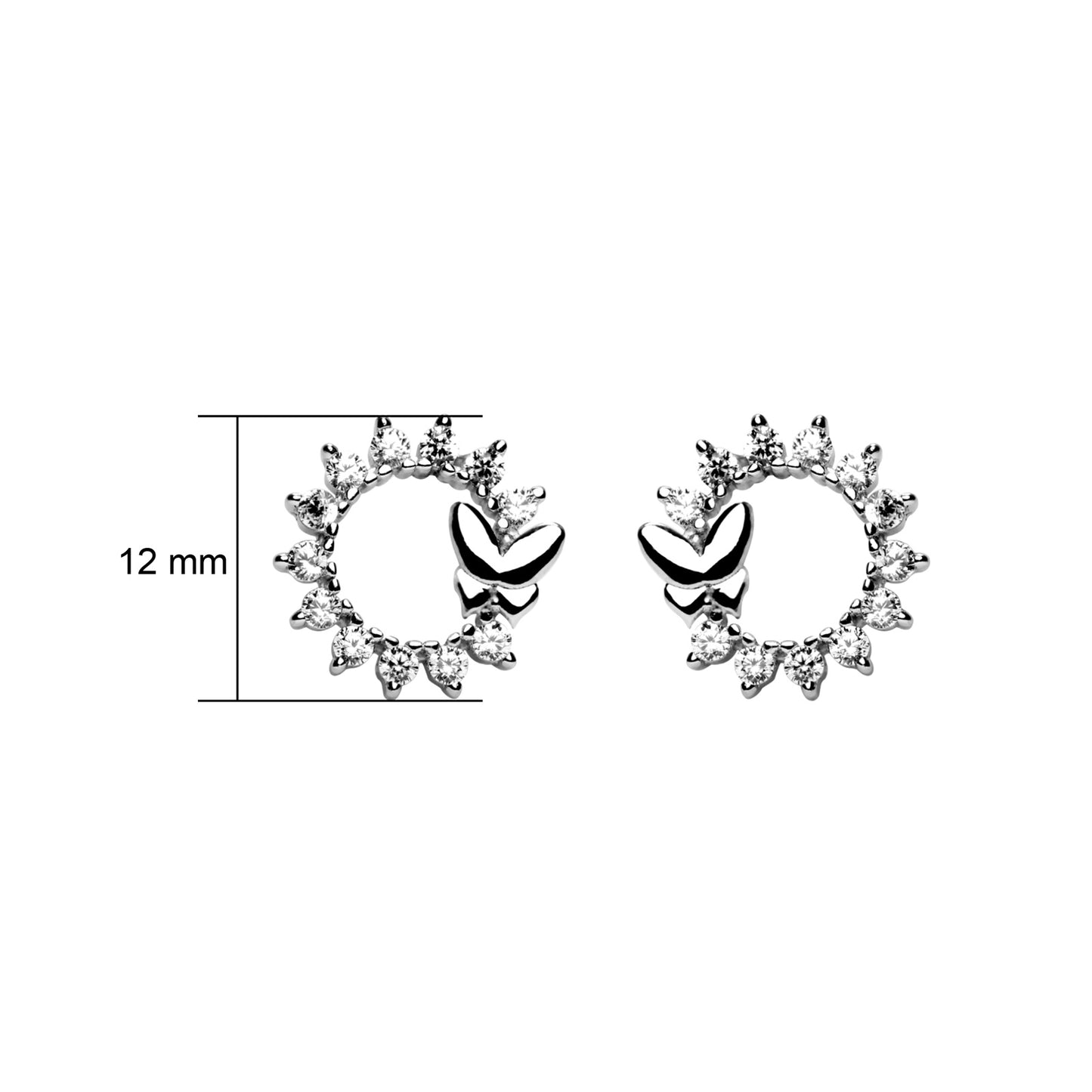 925 Sterling Silver Ring of Life Stud Earrings